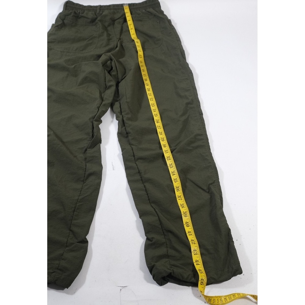 Sumthn Official Pants Mens XL Green Nylon Track Joggers Streetwear Logo Patch - Picture 3 of 6